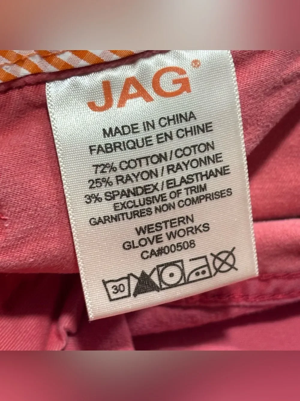Jag Jeans Faded Red Coral Relaxed Fit Utility Cotton Twill Shorts Women’s 4